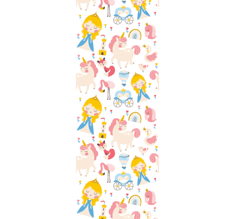 Children room roller blind cartoon princes and unicorn - TenStickers