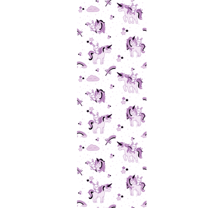 Children room roller blind unicorns and rabbits stars - TenStickers