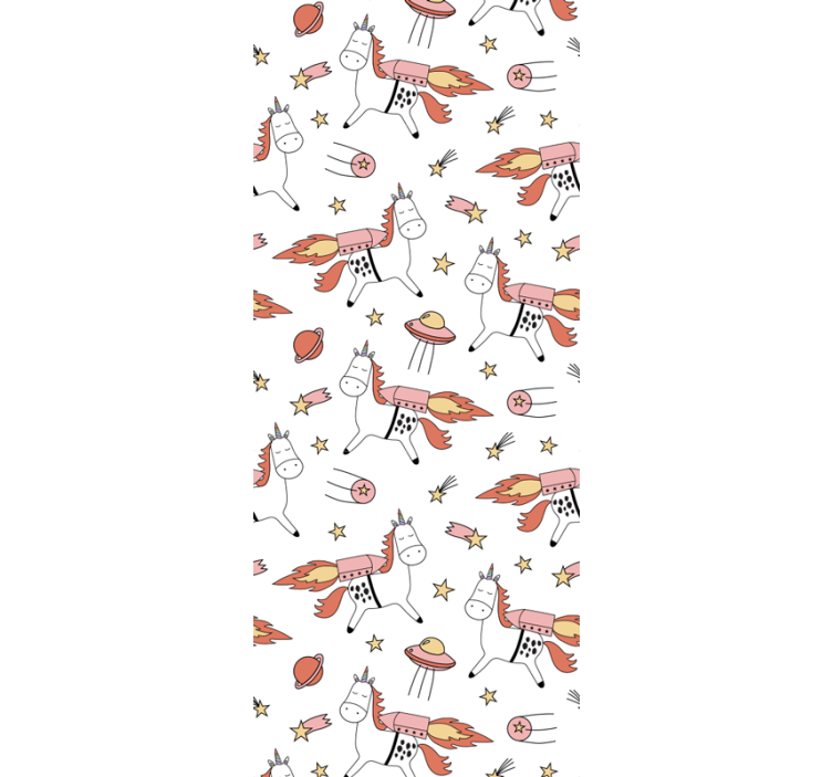 Children room roller blind unicorn pattern space design - TenStickers