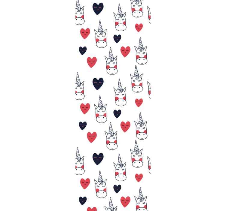 Children room roller blind unicorn pattern with hearts - TenStickers