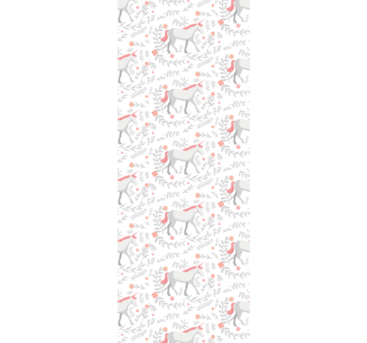 Children room roller blind unicorn pattern with leaves - TenStickers