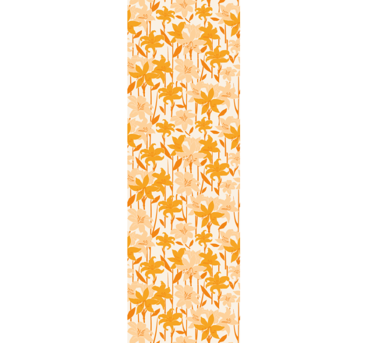 Small cute orange flowers children room roller blind - TenStickers