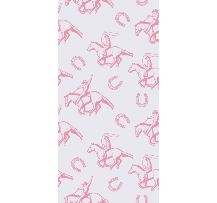 Children room roller blind pink cowboy horse design - TenStickers