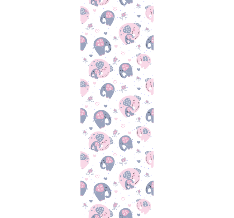 Cute pink elephants children room roller blind - TenStickers