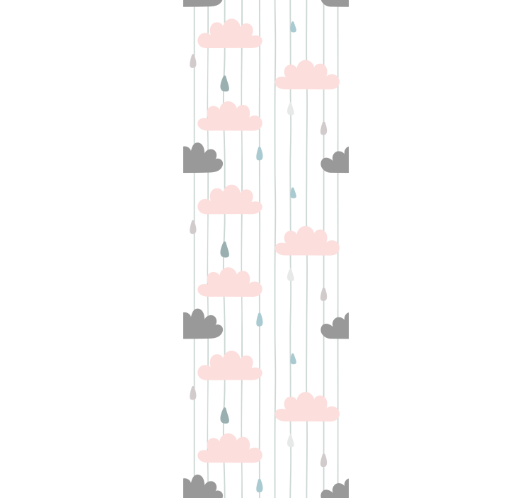 Pink and grey clouds children room roller blind - TenStickers