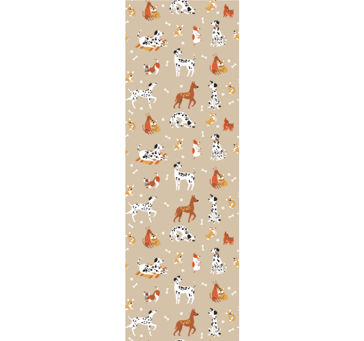 Children room roller blind with adorable dogs on beige - TenStickers