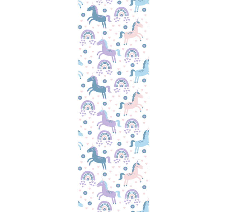 Children room roller blind with pastel unicorns pattern - TenStickers