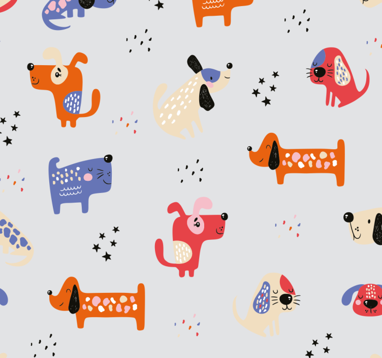 Children room roller blind illustrated dogs - TenStickers