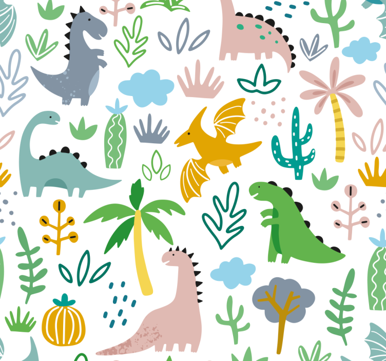 Children room roller blind scandinavian jurassic design - TenStickers