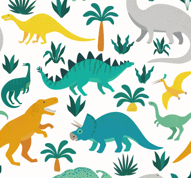 Children room roller blind with dinosaurs and trees - TenStickers