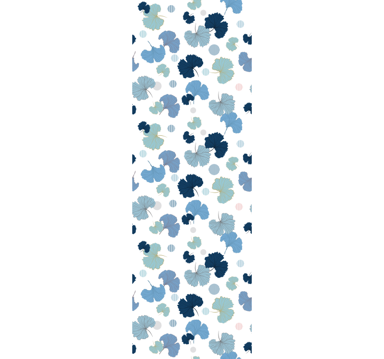 Office roller blind in blue ginkgo leaf design - TenStickers