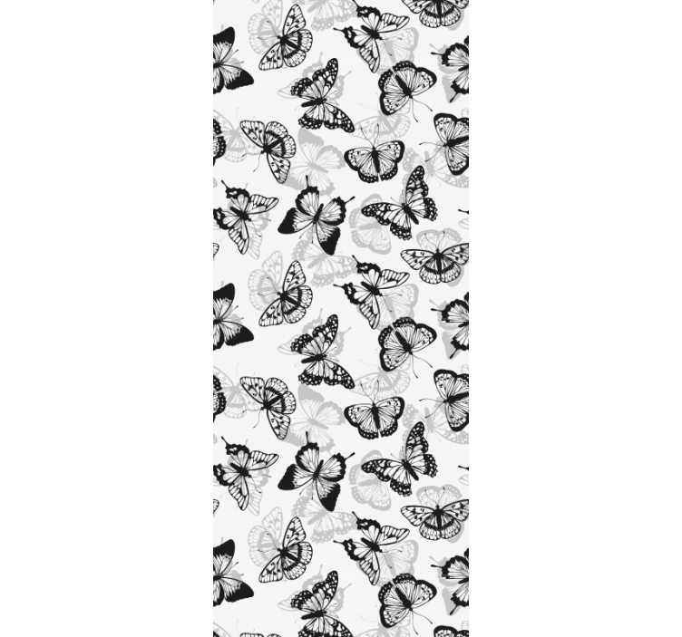 Office roller blind with black delicate butterfly design - TenStickers