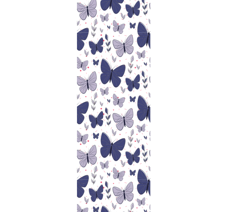 Office roller blind in pink and blue butterfly pattern - TenStickers