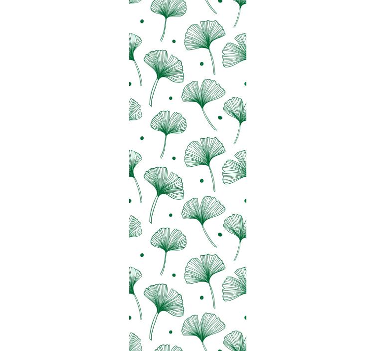 Office roller blind big ginkgo green leaves - TenStickers
