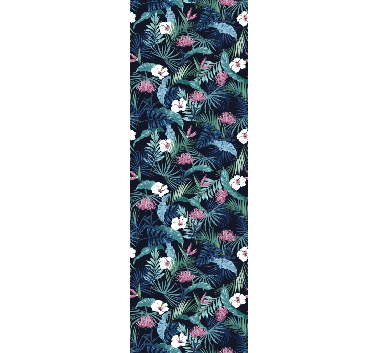 Office roller blind with exotic leaf plants design - TenStickers