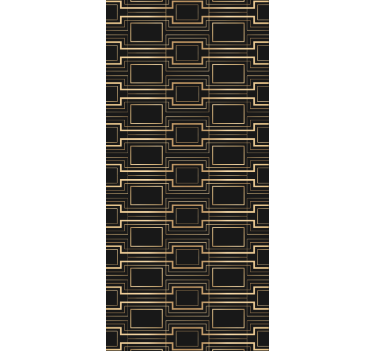 Office roller blind with gold frame art decor pattern - TenStickers