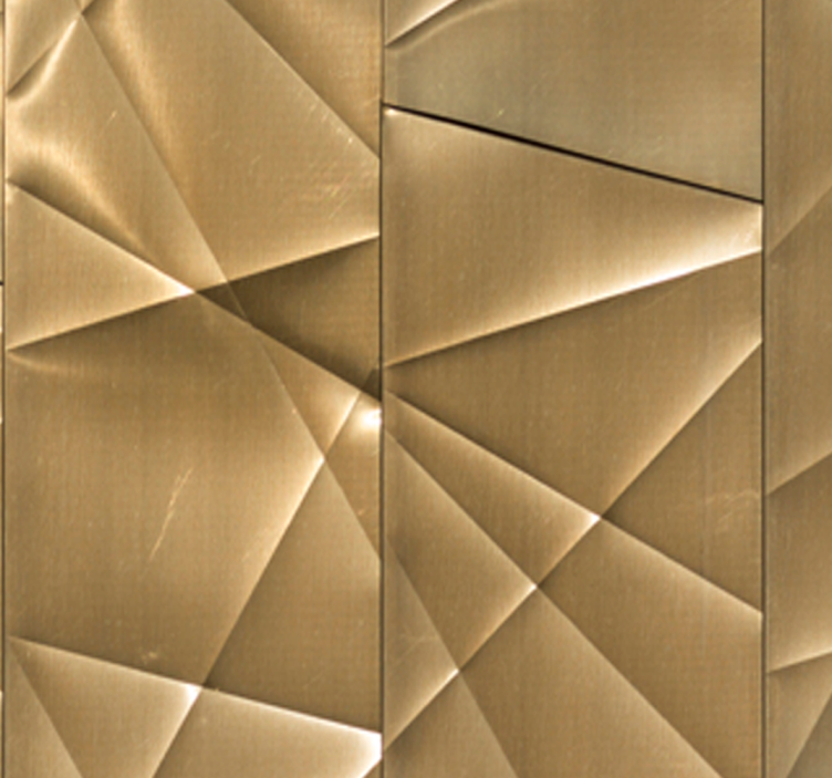 Office roller blind with 3d golden polygon design - TenStickers