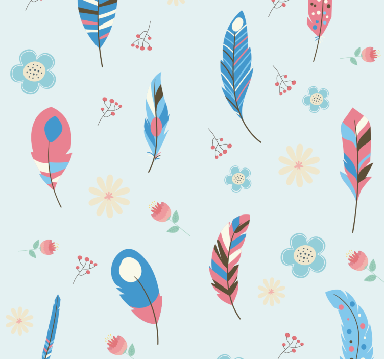 Teenage bedroom roller blind bohemian feather design - TenStickers