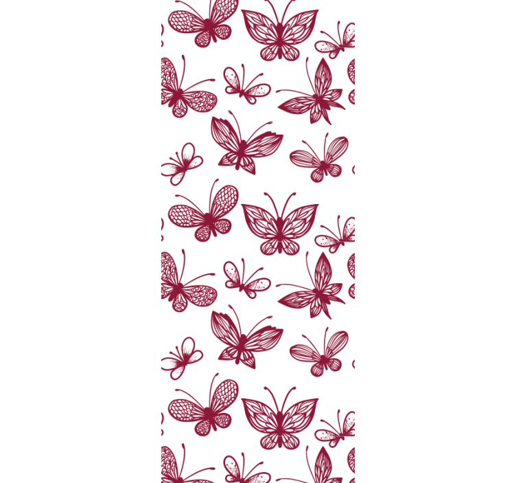 Teenage bedroom roller blind with elegant red butterflies - TenStickers