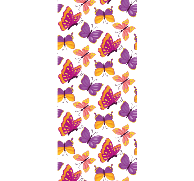 Teenage bedroom roller blind in yellow and pink butterflies - TenStickers
