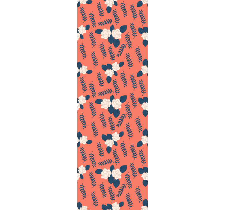 Teenage bedroom roller blind with orange rose pattern - TenStickers
