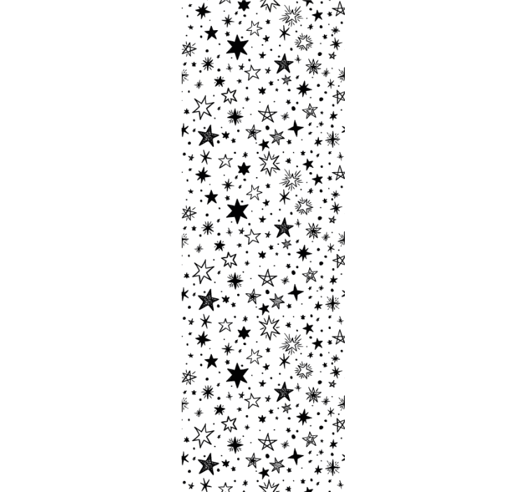 Teenage bedroom roller blind black star pattern on white - TenStickers