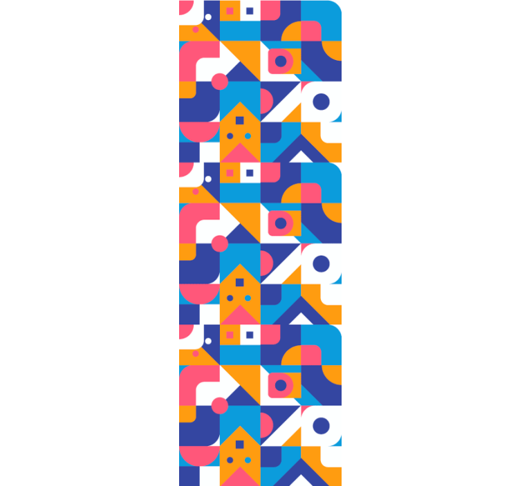 Colorful geometric shape mosaic teenage bedroom roller blind - TenStickers