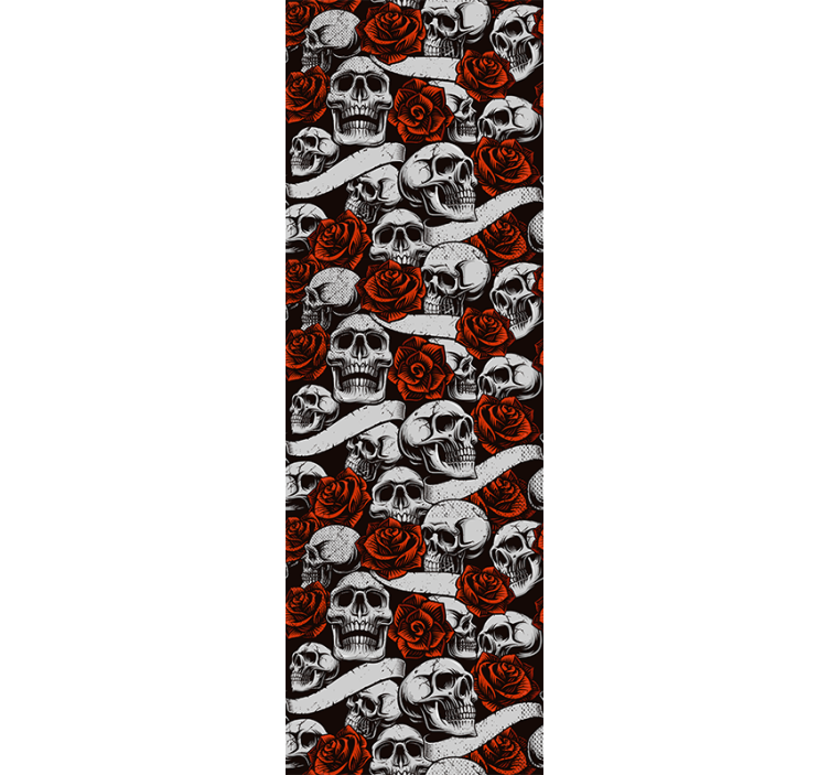 Teenage bedroom roller blind skulls and roses - TenStickers