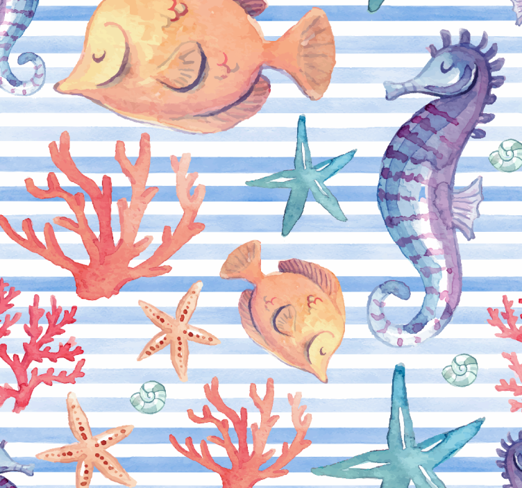 Teenage bedroom roller blind sea life design - TenStickers
