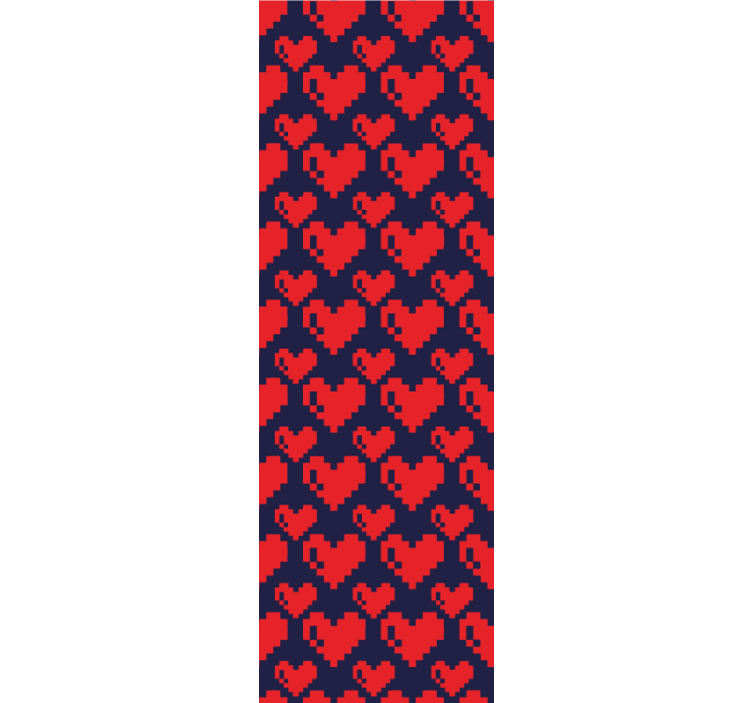 Teenage bedroom roller blind with red heart pattern - TenStickers