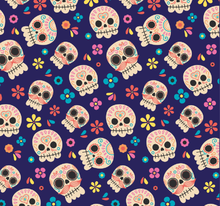Teenage bedroom roller blind mexican skulls design - TenStickers