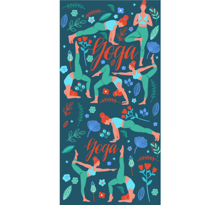 Teenage bedroom roller blind yoga woman design - TenStickers
