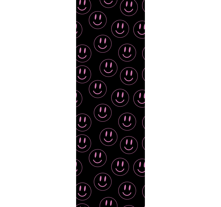 Teenage bedroom roller blind white and purple smiles - TenStickers