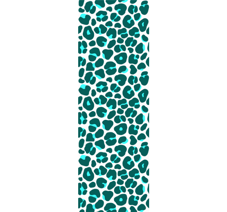 Teenage bedroom roller blind blue and black leopard pattern - TenStickers