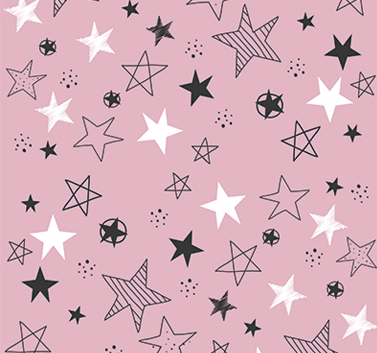 Teenage bedroom roller blind with pink stars - TenStickers