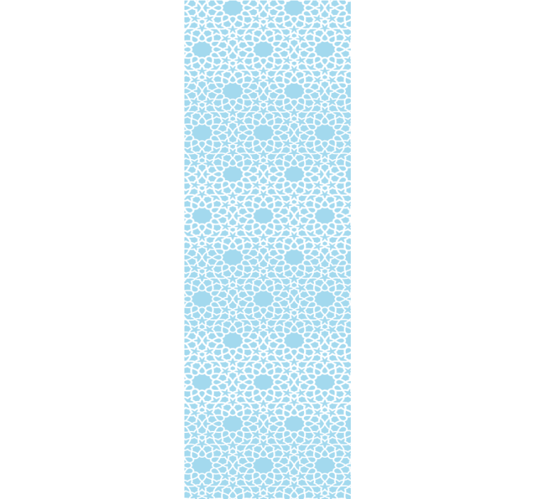 Modern roller blind with white and blue geometric design - TenStickers