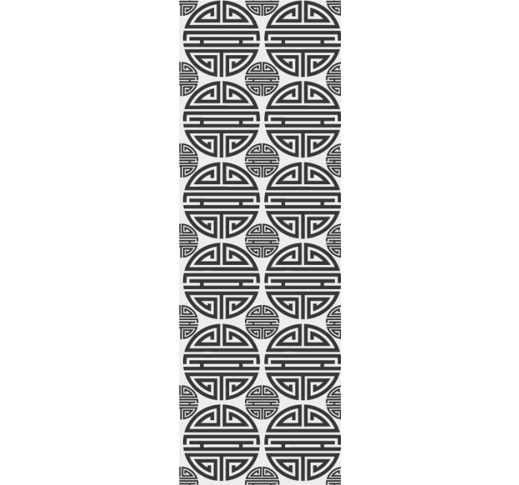 Modern roller blind with asian geometric design - TenStickers