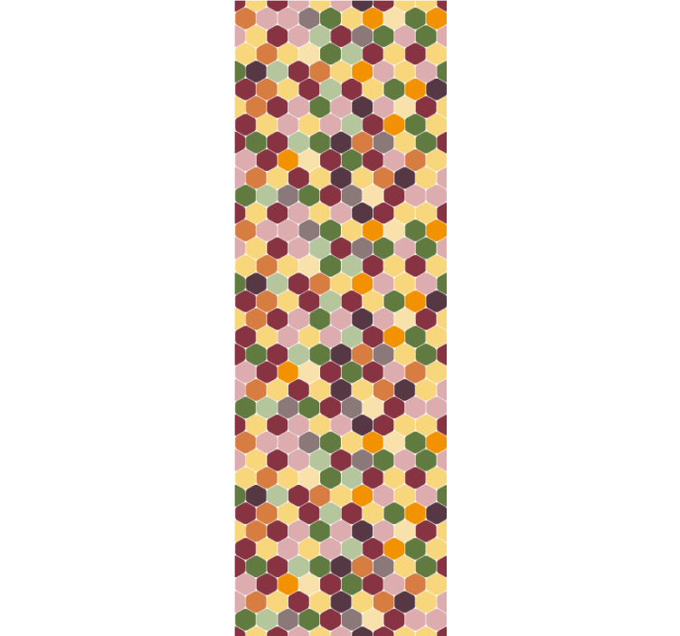 Modern roller blind in textured colorful hexagons - TenStickers