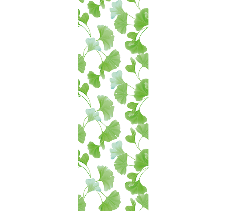 Modern roller blind green ginkgo leaves - TenStickers