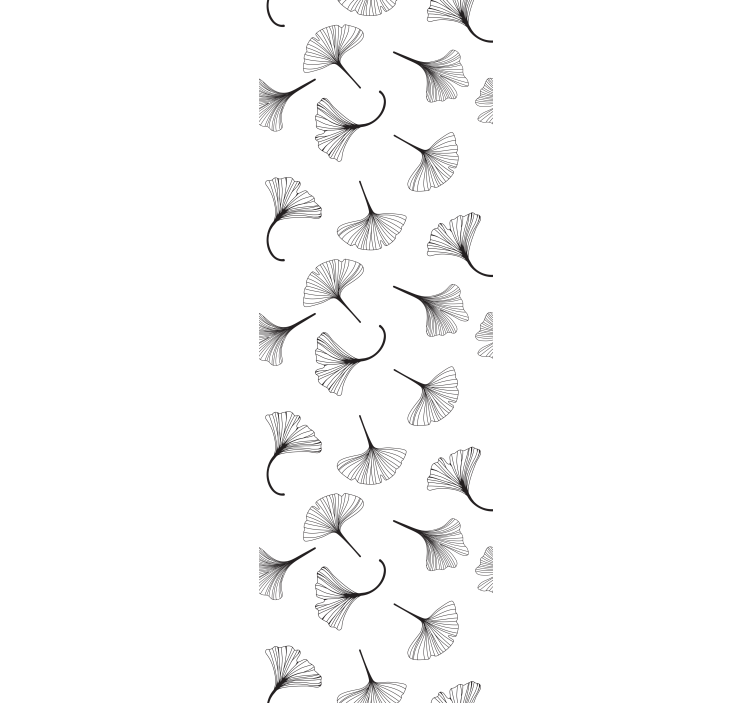 Modern roller blind ginkgo leaves black design - TenStickers