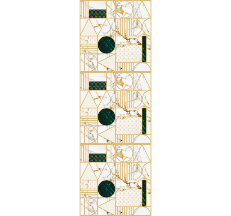 Modern roller blind in white marble geometric - TenStickers