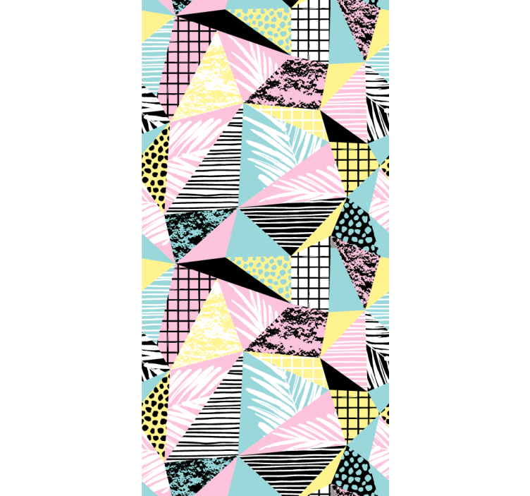 Modern roller blind with tropical palm and geometric design - TenStickers