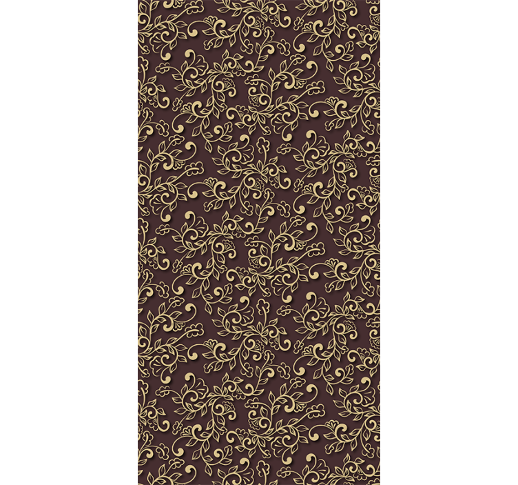 Modern roller blind in golden leaf design - TenStickers