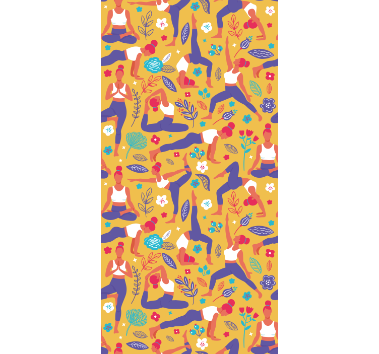 Modern roller blind hand-drawn yoga doodle - TenStickers