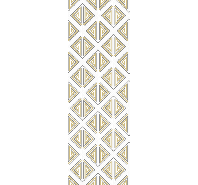 Modern roller blind with grey patterns and gold lines - TenStickers