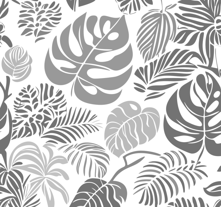 Gray roller blind with monstera leaves pattern - TenStickers