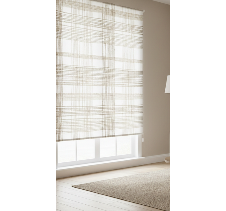 Beige roller blind with thin jute beige pattern - TenStickers