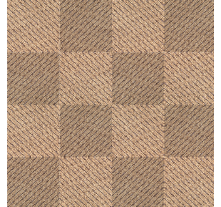 Beige roller blind jute squares brown pattern - TenStickers
