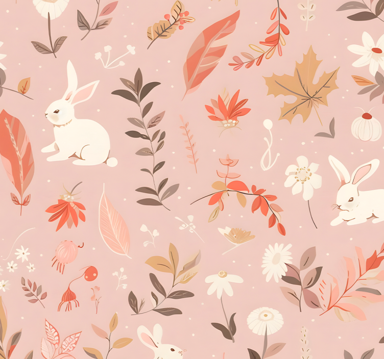Pink roller blind autumn forest pattern - TenStickers