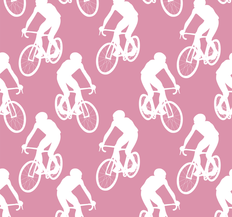 Pink roller blind with white cyclist pattern - TenStickers